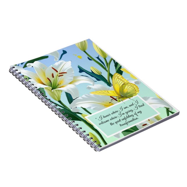 Cuaderno Mariposa amarilla amarilla blanca portátil Inspira (Lado Derecho)