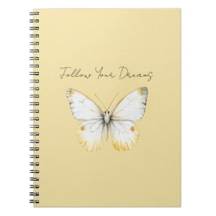 Cuaderno Mariposa Amarilla Blanca