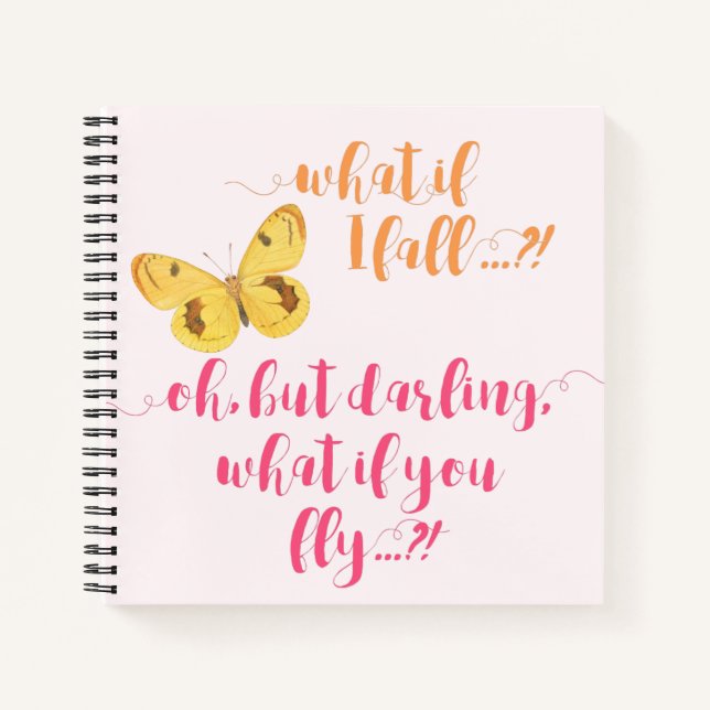Cuaderno Mariposa amarilla - ¿Y si me caigo? Inspirador (Anverso)