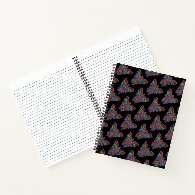 Cuaderno Mariposa arcoiris (negro) - portátil (Interior)