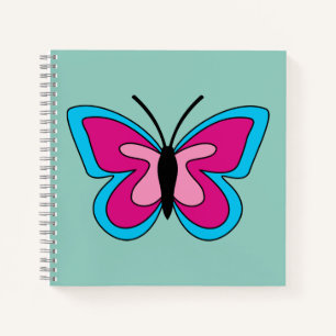 Cuaderno Mariposa azul magenta rosa
