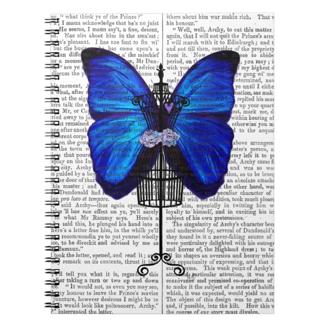 Cuaderno Mariposa azul maniquí (Frente)