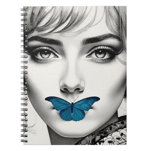 Cuaderno Mariposa azul | Portátil de palabras no declaradas (Frente)
