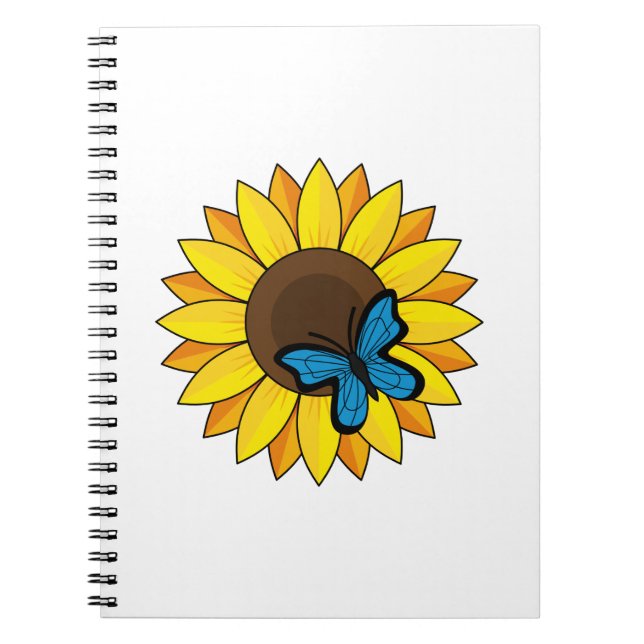 Cuaderno Mariposa azul y girasol (Frente)