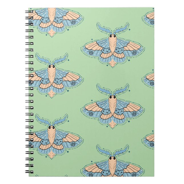 Cuaderno Mariposa Celestial Caprichosa — Azul Suave y Meloc (Frente)