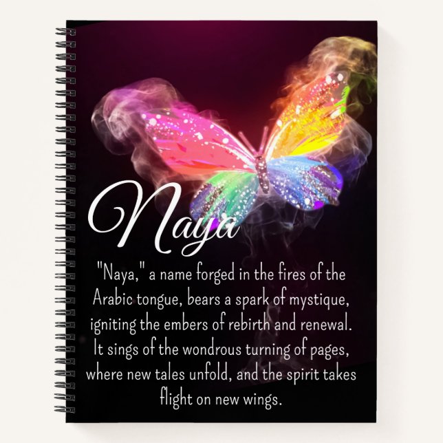 Cuaderno Mariposa color agua brillante (Anverso)