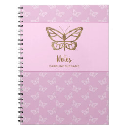 Cuaderno Mariposa con aspecto de lámina de oro falso sobre