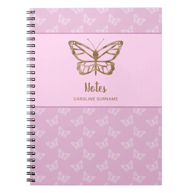 Cuaderno Mariposa con aspecto de lámina de oro falso sobre  (Frente)