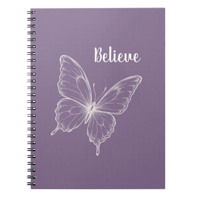 Cuaderno Mariposa Cree Púrpura (Frente)