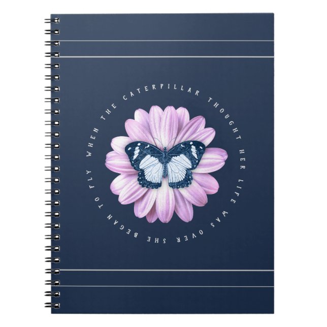 Cuaderno Mariposa cúrcuta en cita Inspiradora de margarita  (Frente)