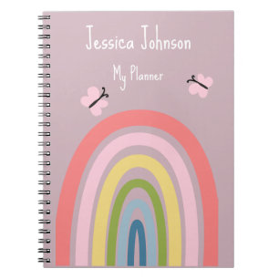 Cuaderno Mariposa de arcoiris rosada