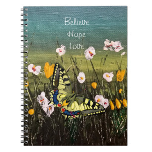 Cuaderno Mariposa de bonito y flores silvestres