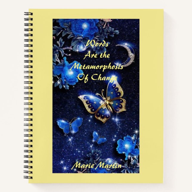 Cuaderno Mariposa de diamante dorado y luna (Anverso)
