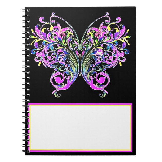 Cuaderno mariposa de encaje púrpura (Frente)