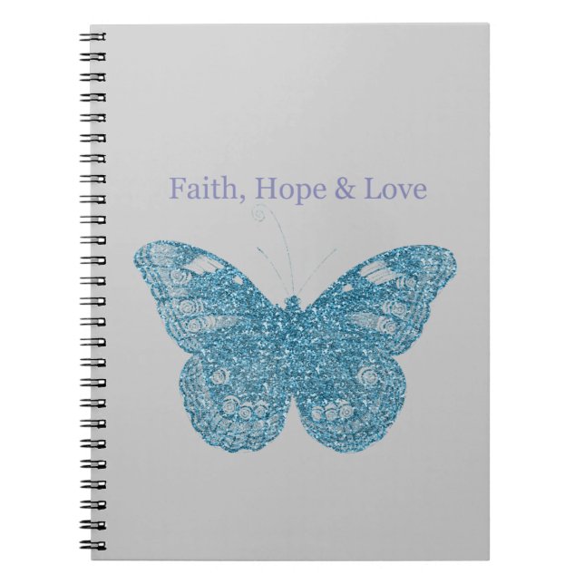 Cuaderno Mariposa de Fe, Esperanza, Amor (Frente)