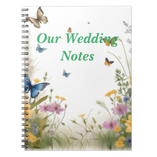 Cuaderno Mariposa de flores silvestres acuarelas, planifica