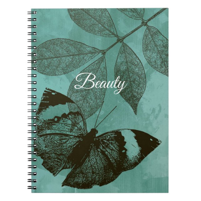 Cuaderno Mariposa De Hojas Verdes Belleza (Frente)