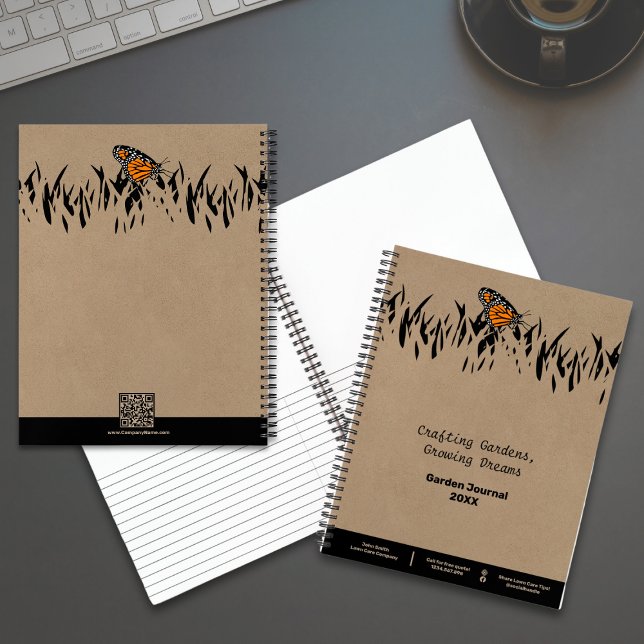 Cuaderno Mariposa de jardín silueta césped promocional (Promotional Lawn Silhouette Butterfly Garden Notebook)