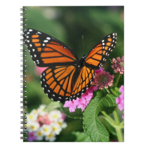 Cuaderno Mariposa de monarca en el Lantana Flowers.Notebook