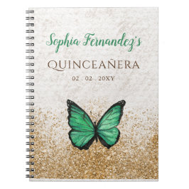 Cuaderno Mariposa de oro verde esmeralda de cosecha rusa
