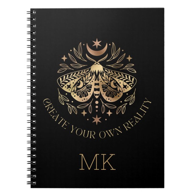 Cuaderno Mariposa dorada mística (Frente)