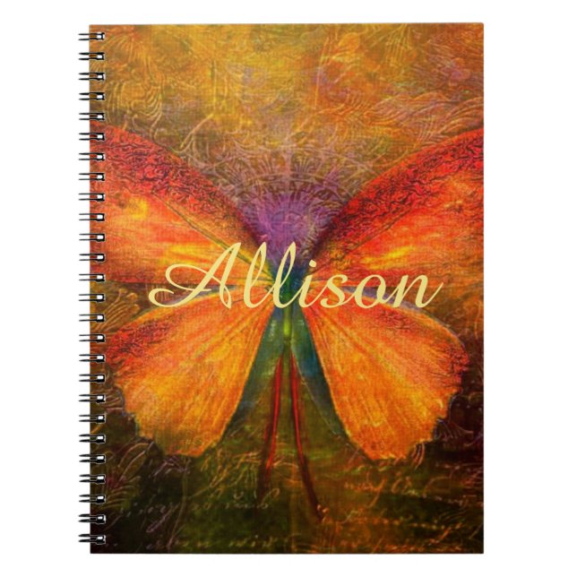 Cuaderno Mariposa elegante personalizada   (Frente)