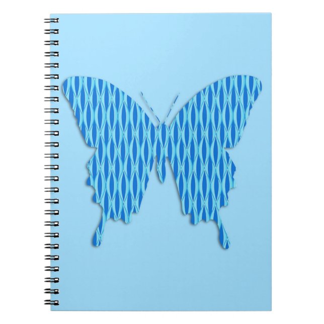 Cuaderno Mariposa en papel abstracto - tonos azules (Frente)