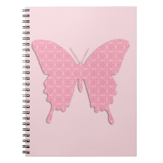 Cuaderno Mariposa en papel tapiz - rosa claro (Frente)