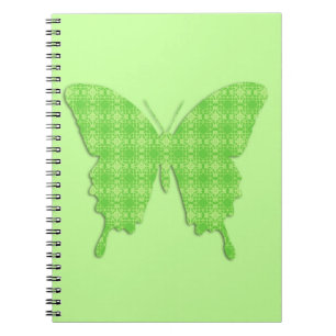 Cuaderno Mariposa en papel tapiz - verde lima