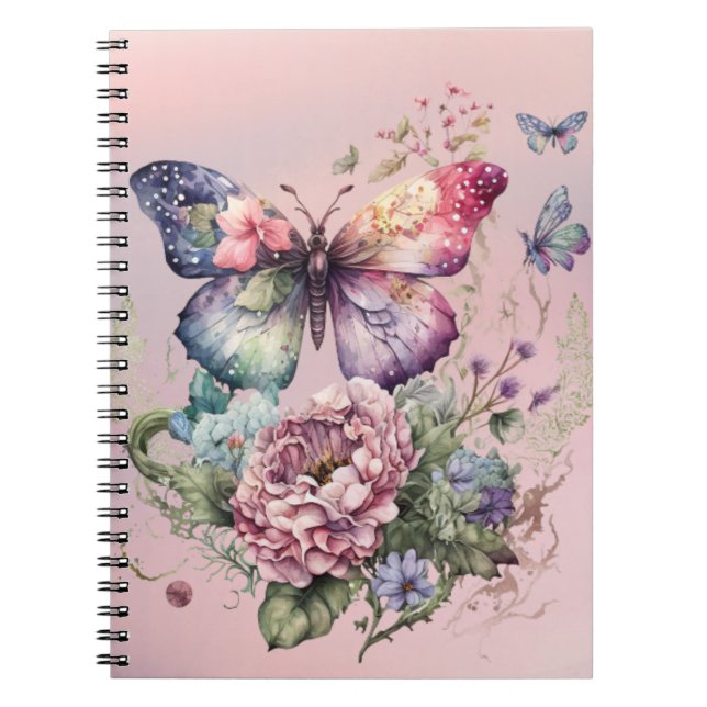 Cuaderno Mariposa en rosa (Frente)
