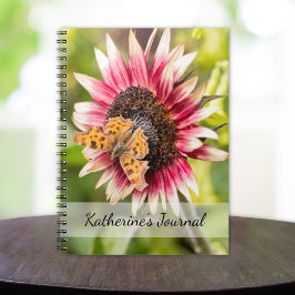 Cuaderno Mariposa En Un Portátil De Nombre Personalizado De
