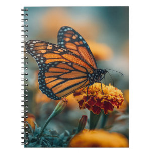 Cuaderno Mariposa en una caléndula