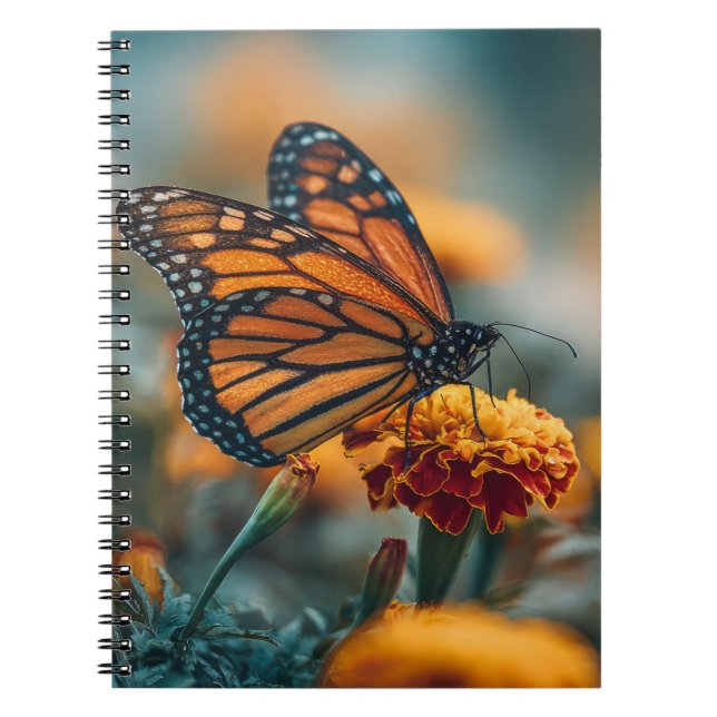 Cuaderno Mariposa en una caléndula (Frente)