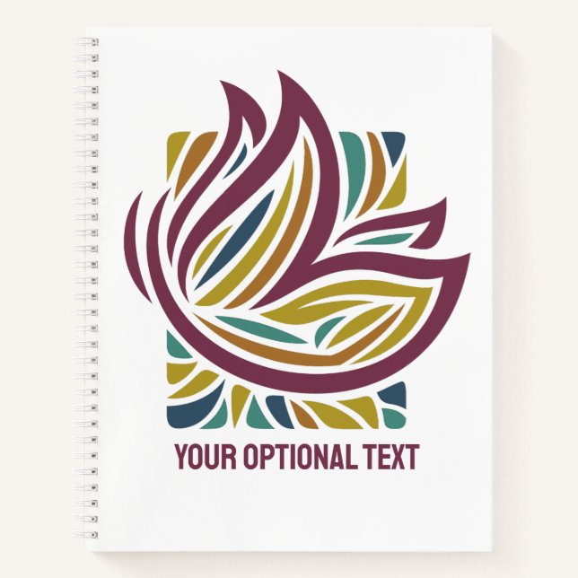 Cuaderno Mariposa estilizada Texto opcional (Anverso)