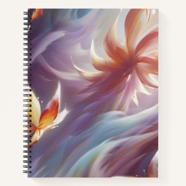 Cuaderno Mariposa estilizada y flor (Anverso)