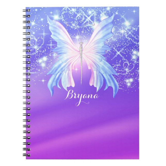 Cuaderno Mariposa Fantasía Rosada y Morada Espuma (Frente)