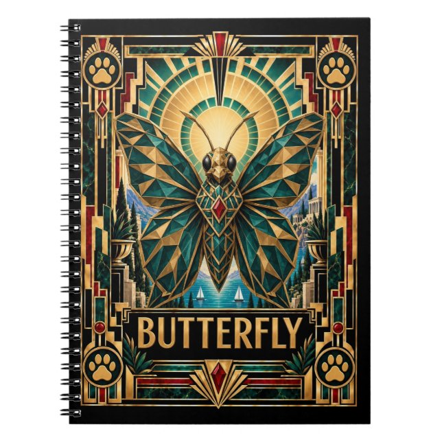 Cuaderno Mariposa, Fauna Art Déco (Frente)