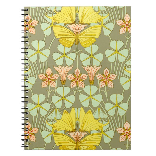 Cuaderno Mariposa Floral Botánica Art Nouveau (Frente)