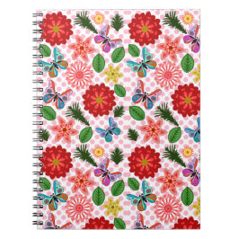 Cuaderno Mariposa floral de jardín de primavera moderno 