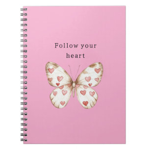 Cuaderno Mariposa Girly Pink Hearts