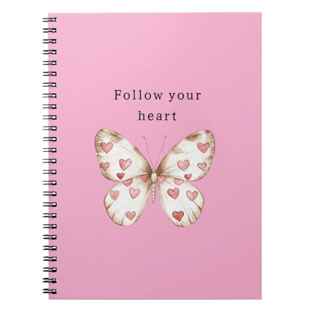 Cuaderno Mariposa Girly Pink Hearts (Frente)