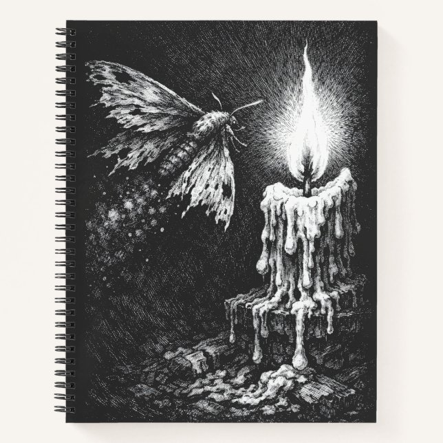 Cuaderno Mariposa hacia la Llama — por BurnsInHell (Anverso)