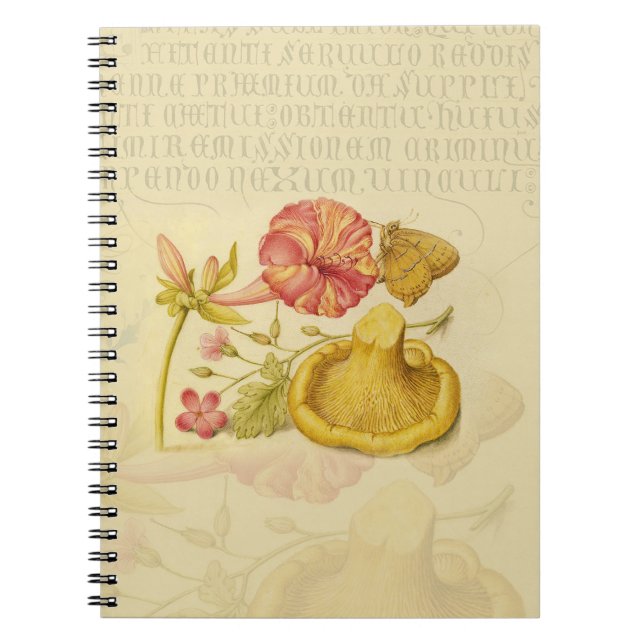 Cuaderno Mariposa, hongos y acuarela de flores (Frente)
