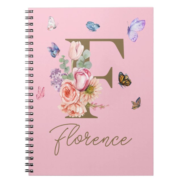 Cuaderno Mariposa inicial personalizada para portátiles (Frente)