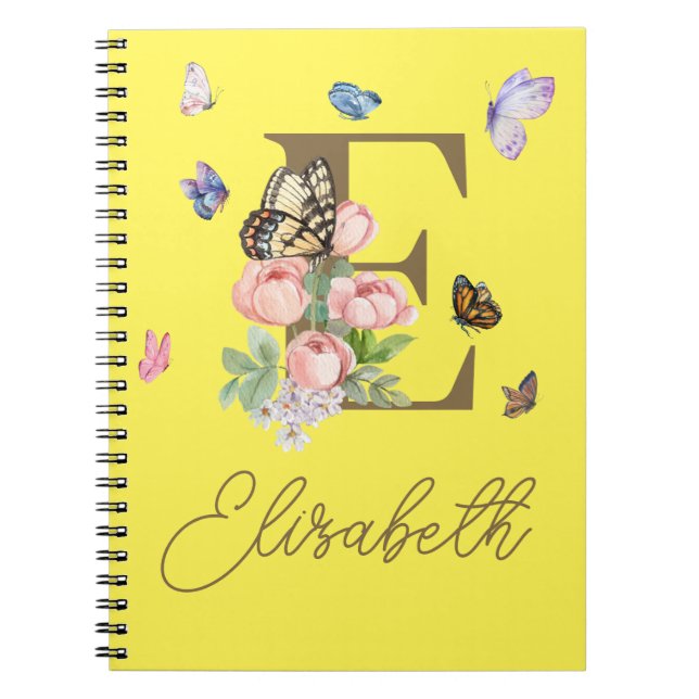 Cuaderno Mariposa inicial personalizada para portátiles (Frente)