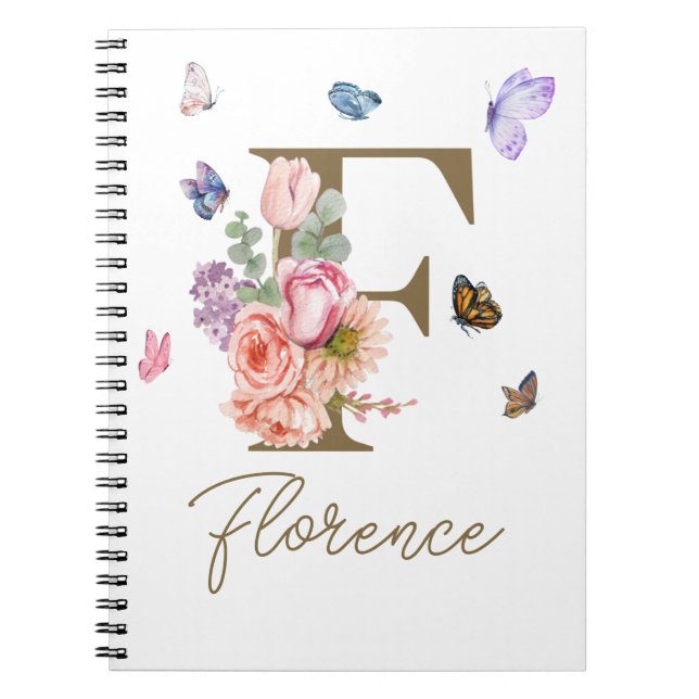Cuaderno Mariposa inicial personalizada para portátiles (Frente)