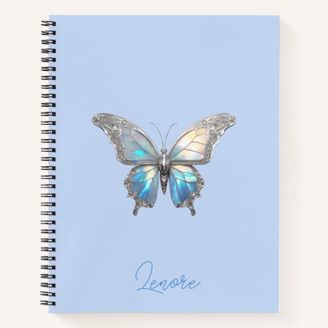 Cuaderno Mariposa jewel Opal y plata (Anverso)