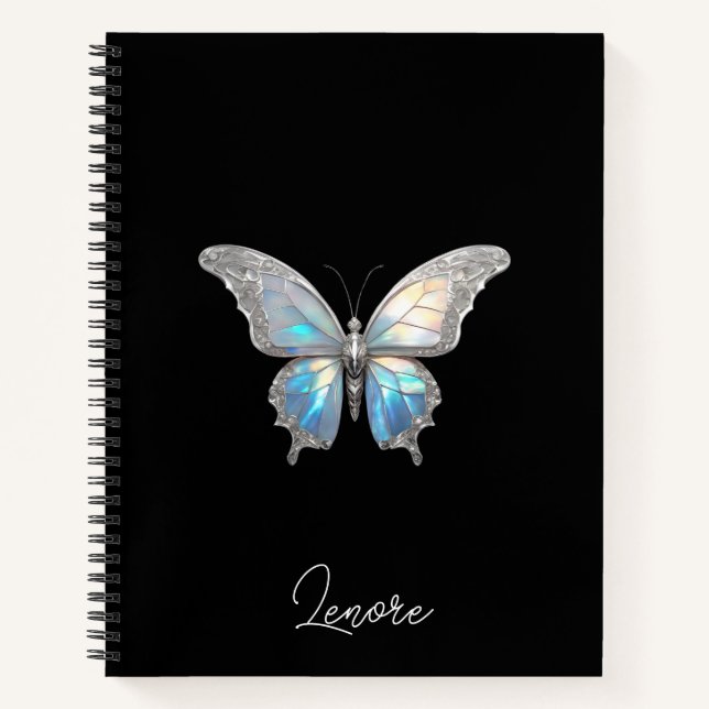Cuaderno Mariposa jewel Opal y plata (Anverso)