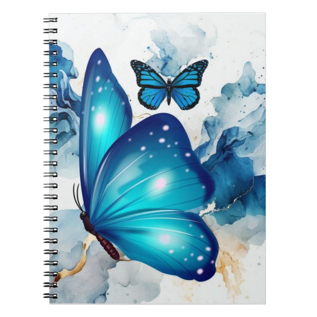 Cuaderno Mariposa mágica acuarela azul (Frente)