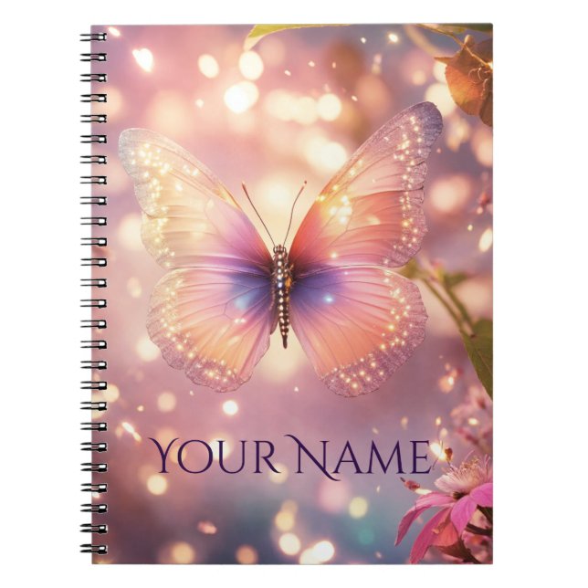 Cuaderno Mariposa mágica brillante cúpula (Frente)